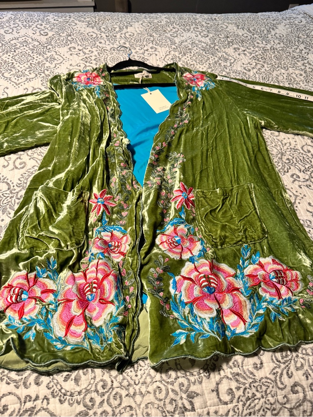 Chasing Unicorns One Night In Heaven Silk Velvet Housecoat BNWT - Picture 12 of 12